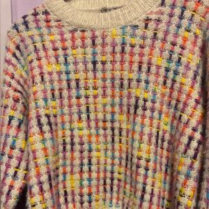 Shein Multicolor cropped sweater womens size large